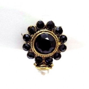 Gold Oxidized Women Earring Stud Jewelry PushBack Classy Gift Rhinestones Bead 4